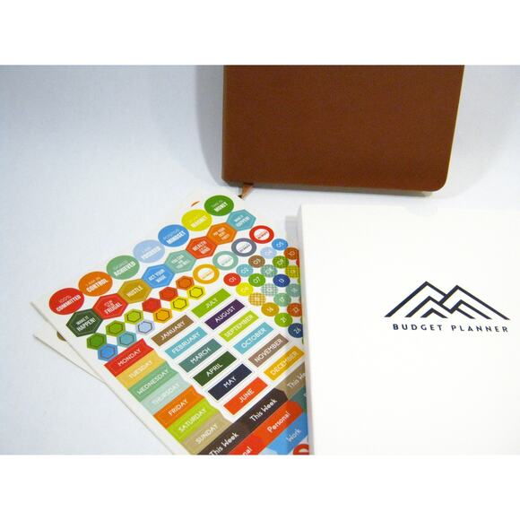 Brown leather Budget Planner Budget Book | 12-Month Finance Expense Tracker - Picture 7 of 8